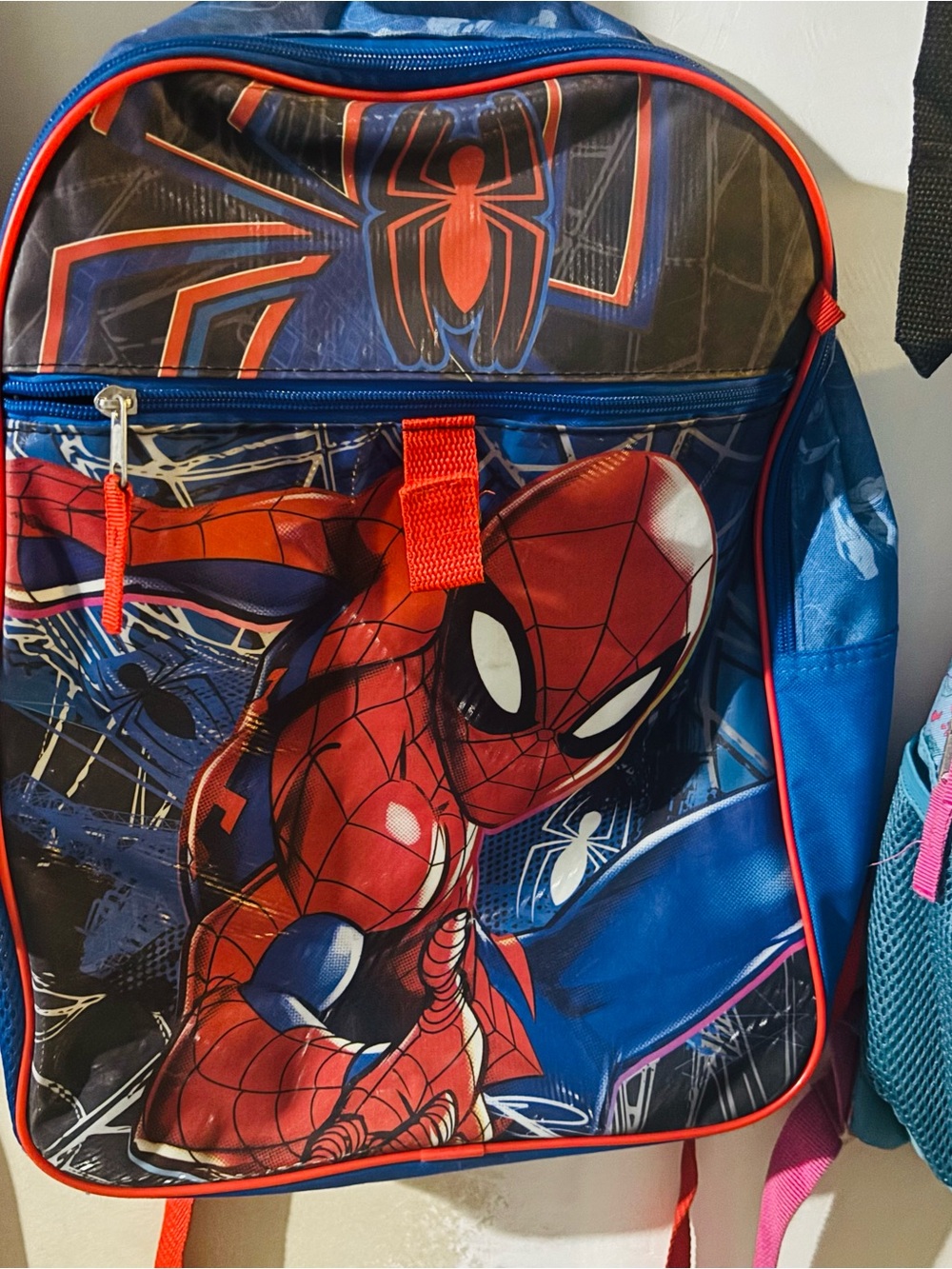 Spiderman Red and Blue Graphic Backpack for Men